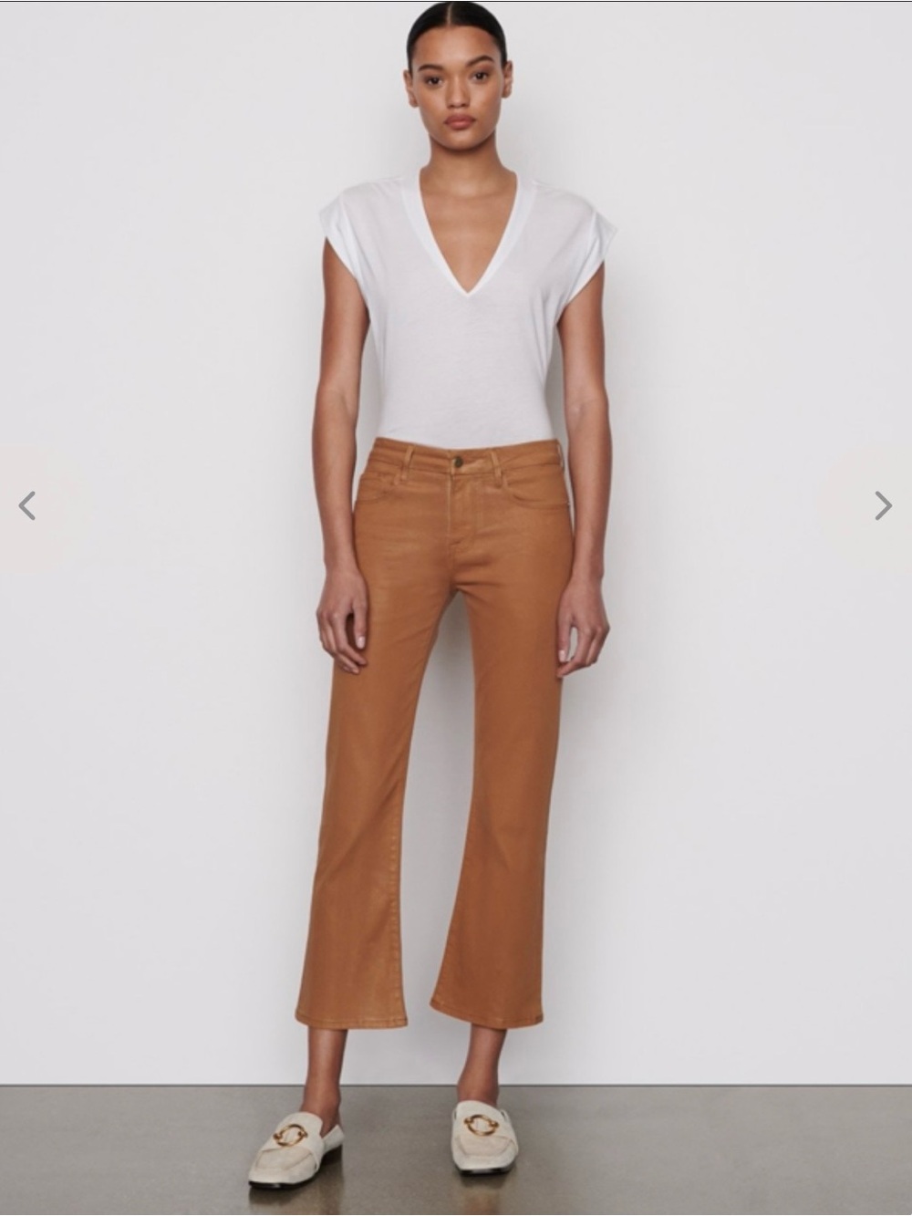Frame Le Crop Mini Boot in coated denim